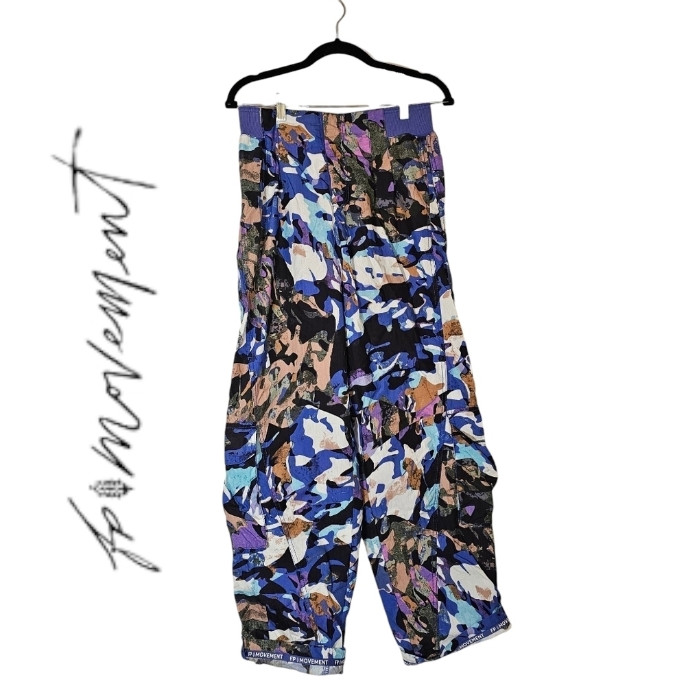 FP Movement by Free People Mesmerize Me Cargo Pants in Violet Splendor Camo - Picture 8 of 12